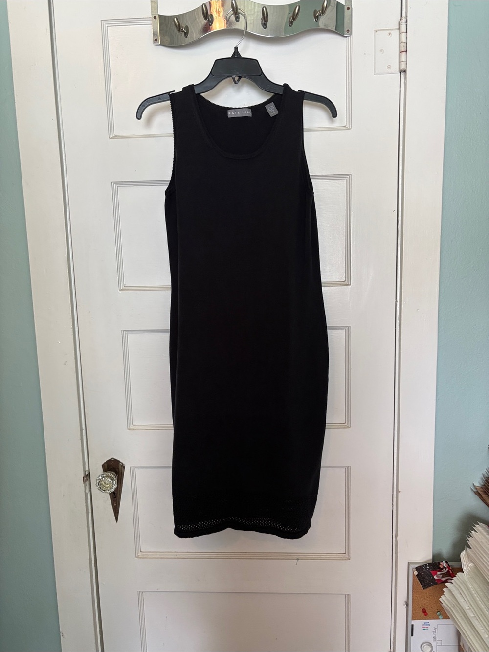 Kate Hill Black Sleeveless Midi Sweater Dress Size M